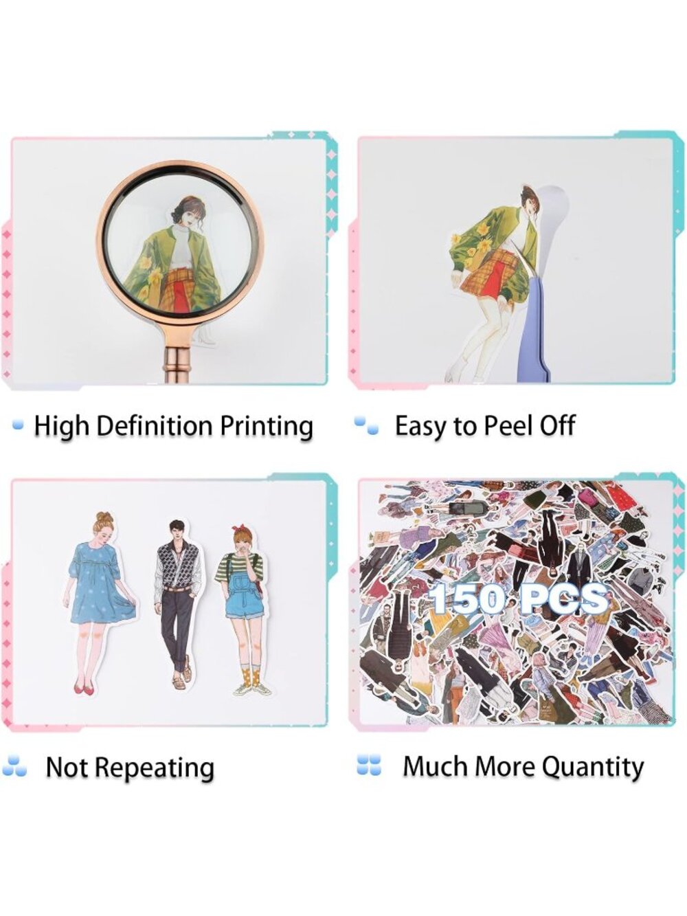 New 150Pcs People Stickers for Journaling, Scrapbooking Kit for Crafting - Picture 5 of 6